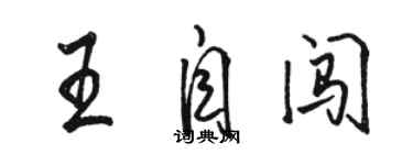 駱恆光王自闖行書個性簽名怎么寫