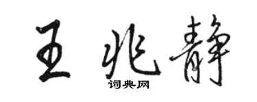 駱恆光王兆靜行書個性簽名怎么寫