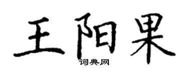 丁謙王陽果楷書個性簽名怎么寫