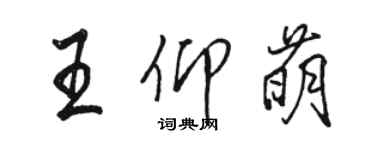 駱恆光王仰萌行書個性簽名怎么寫