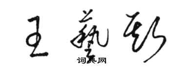 駱恆光王藝斯草書個性簽名怎么寫
