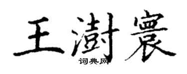 丁謙王澍寰楷書個性簽名怎么寫