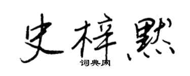 王正良史梓默行書個性簽名怎么寫