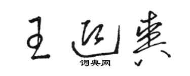 駱恆光王迎爽草書個性簽名怎么寫