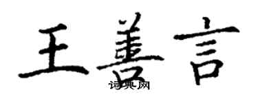 丁謙王善言楷書個性簽名怎么寫