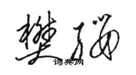 駱恆光樊纓草書個性簽名怎么寫