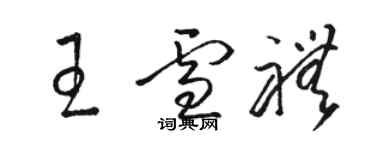 駱恆光王雪禮草書個性簽名怎么寫