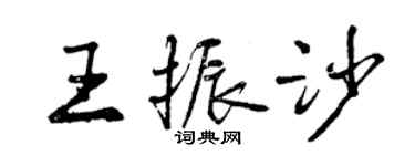 曾慶福王振沙行書個性簽名怎么寫