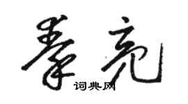 駱恆光秦亮草書個性簽名怎么寫