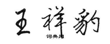 駱恆光王祥豹行書個性簽名怎么寫