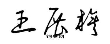 曾慶福王展旗草書個性簽名怎么寫