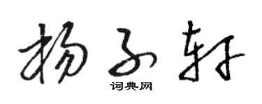 駱恆光楊子軒草書個性簽名怎么寫