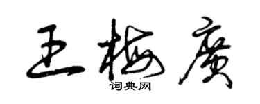 曾慶福王梅廣草書個性簽名怎么寫