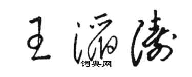 駱恆光王滔濤草書個性簽名怎么寫