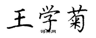 丁謙王學菊楷書個性簽名怎么寫