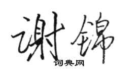 駱恆光謝錦行書個性簽名怎么寫