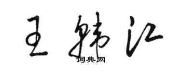 駱恆光王韓江草書個性簽名怎么寫