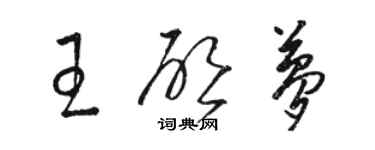 駱恆光王啟夢草書個性簽名怎么寫