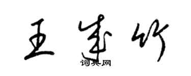 梁錦英王成竹草書個性簽名怎么寫