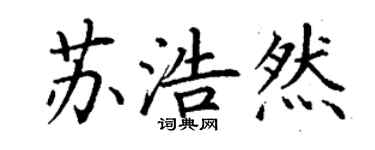 丁謙蘇浩然楷書個性簽名怎么寫