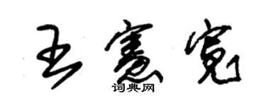 朱錫榮王憲寬草書個性簽名怎么寫