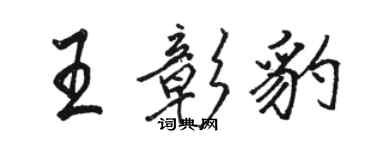 駱恆光王彰豹行書個性簽名怎么寫