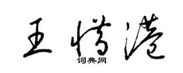 梁錦英王惜港草書個性簽名怎么寫