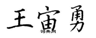 丁謙王宙勇楷書個性簽名怎么寫