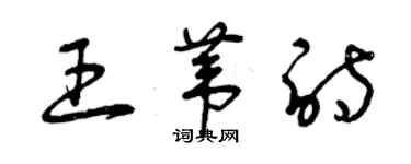 曾慶福王葦詩草書個性簽名怎么寫