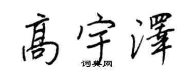 王正良高宇澤行書個性簽名怎么寫