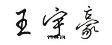 駱恆光王宇豪行書個性簽名怎么寫