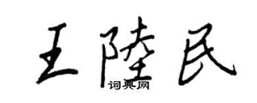 王正良王陸民行書個性簽名怎么寫