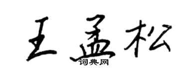 王正良王孟松行書個性簽名怎么寫