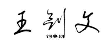 梁錦英王劍文草書個性簽名怎么寫