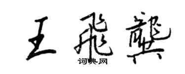 王正良王飛龔行書個性簽名怎么寫