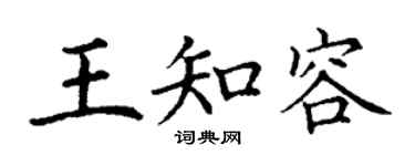丁謙王知容楷書個性簽名怎么寫