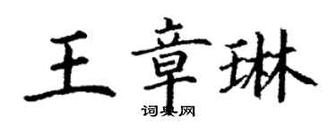 丁謙王章琳楷書個性簽名怎么寫