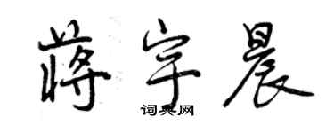 曾慶福蔣宇晨行書個性簽名怎么寫