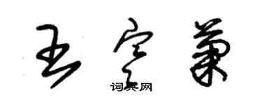 朱錫榮王寒菊草書個性簽名怎么寫