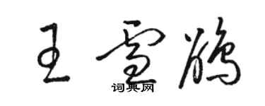 駱恆光王雪鵑草書個性簽名怎么寫