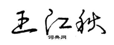 曾慶福王江秋草書個性簽名怎么寫