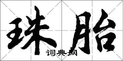 胡問遂珠胎行書怎么寫