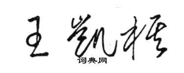 駱恆光王凱棋草書個性簽名怎么寫