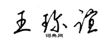 梁錦英王珍誼草書個性簽名怎么寫