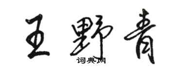 駱恆光王野青行書個性簽名怎么寫