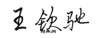 駱恆光王欽馳行書個性簽名怎么寫