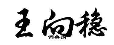 胡問遂王向穩行書個性簽名怎么寫