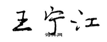 曾慶福王寧江行書個性簽名怎么寫