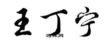 胡問遂王丁寧行書個性簽名怎么寫