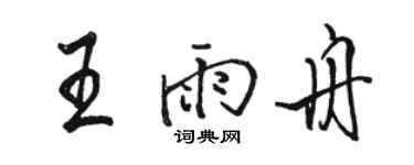 駱恆光王雨舟行書個性簽名怎么寫